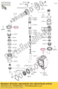 kawasaki 922101176 moer, conisch tandwielhuis ej650-a1 - Onderkant