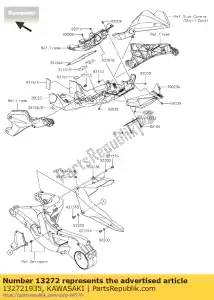 Kawasaki 132721935 placa, tampa do pára-choque rr - Lado inferior