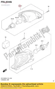 suzuki 3560315H01 montaje de la lámpara, trasero - Lado inferior