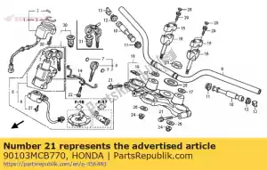Honda 90103MCB770 parafuso, flange, 8x45 - Lado inferior