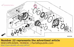Aqui você pode pedir o anel de retenção, interno, 125 mm em Honda , com o número da peça 90653MCA000: