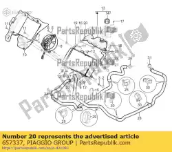 Aqui você pode pedir o tubo de respiro do radiador em Piaggio Group , com o número da peça 657337: