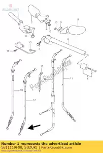 Suzuki 5611119F00 guidon, r - La partie au fond