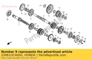 honda 23481GC4600 tandwiel, tussenas vierde (27t) - Onderkant