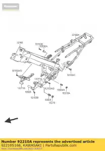 Kawasaki 92210S168 porca - Lado inferior