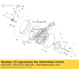 Piaggio Group 650308 wheel speed sensor. left front m.y. 2010-2011 - Bottom side