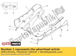 Aprilia AP8149426, Pannello laterale rh. ciano, OEM: Aprilia AP8149426