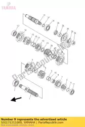 Aqui você pode pedir o engrenagem, 2º pinhão em Yamaha , com o número da peça 5JG171211000: