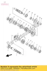 yamaha 5JG171211000 engranaje, segundo piñón - Lado inferior