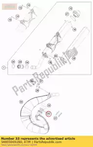 ktm 54805009280 acelerador de exaustão d = 39,5 - Lado inferior