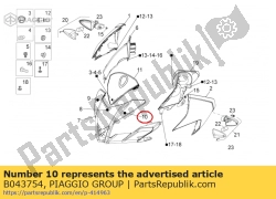 Aprilia B043754, Sticker linker voorkuip, OEM: Aprilia B043754