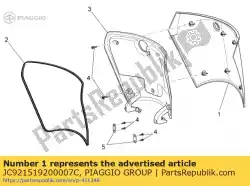 Aqui você pode pedir o luva comp. Door. Cinza em Piaggio Group , com o número da peça JC921519200007C: