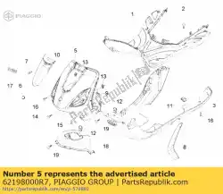 Ici, vous pouvez commander le bouclier avant. Rouge auprès de Piaggio Group , avec le numéro de pièce 62198000R7:
