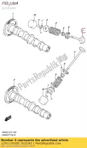 Suzuki 1291110G00 valve,intake - Bottom side