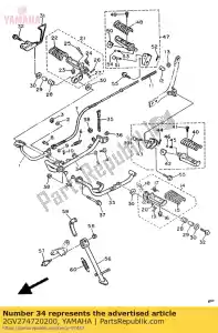 Yamaha 2GV274720200 barre, repose-pieds 2 - La partie au fond