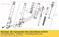 51430MGE003, Honda, comp. amortecedor, fr. honda vfr 1200 2010 2011 2012 2013, Novo