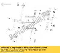 667409, Piaggio Group, forcella anteriore piaggio fly rp8c52100 rp8c52300 rp8m79100 zapc526b zapm798g 50 125 150 2012 2014 2015 2016 2017 2018 2019, Nuovo