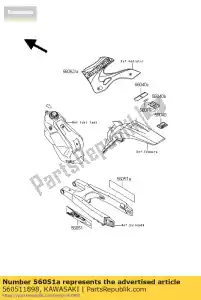 kawasaki 560511898 marque, bras oscillant, rh, kx2 kx250-l1 - La partie au fond