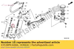 Ici, vous pouvez commander le ressort, interrupteur auprès de Honda , avec le numéro de pièce 43538MCA006: