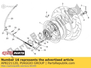 aprilia AP8221120 retenedor del cable de freno - Lado inferior