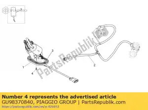 Piaggio Group GU98370840 screw tbei m8x40 - Bottom side