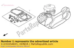 Here you can order the gasket,r crank ca from Honda, with part number 11191KS4691: