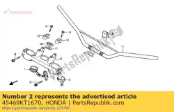 Here you can order the guide, brake hose top from Honda, with part number 45469KT1670: