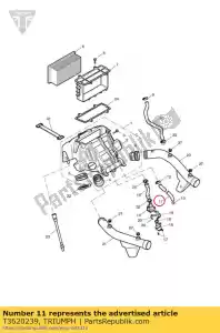 triumph T3620239 tubo de drenagem da caixa de ar - Lado inferior