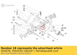 Aprilia 564878, Porca, OEM: Aprilia 564878