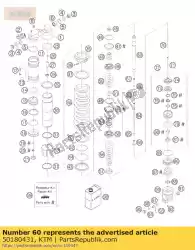 zuigerstang d = 18 l = 151 m16x1 van KTM, met onderdeel nummer 50180431, bestel je hier online: