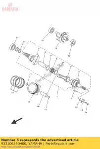 yamaha 93310635D400 bearing, cylindrical (3tb) - Bottom side