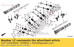 Aqui você pode pedir o retentor, mola da válvula em Honda , com o número da peça 14771KW3900: