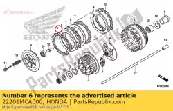 Aqui você pode pedir o disco, fricção da embreagem em Honda , com o número da peça 22201MCA000: