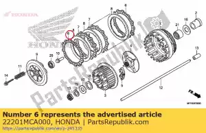 honda 22201MCA000 disk, clutch friction - Bottom side