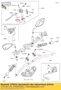 Kawasaki 270100729 interruptor, embreagem ex300adf - Lado inferior