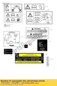 triumph T3931002 label f2 - Bottom side