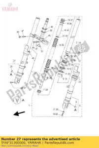 yamaha 5YKF31360000 tubo, externo (direito - Lado inferior