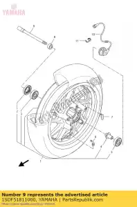 yamaha 1SDF51811000 rueda del eje - Lado inferior