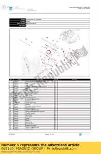 Piaggio Group 668156 complete swingarm aan motorzijde - Onderkant