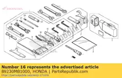moersleutel, pin van Honda, met onderdeel nummer 89230MB1000, bestel je hier online:
