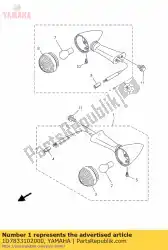 Ici, vous pouvez commander le clignotant avant assy 1 auprès de Yamaha , avec le numéro de pièce 1D7833102000: