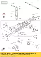 33032Y001, Kawasaki, bras oscillant d'arbre rh kvf300ccf kawasaki  brute force kvf 300 2012 2013 2015 2016 2017 2018 2020 2021, Nouveau