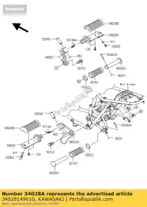 kawasaki 34028149610 paso, fr, rh bn125-a3 - Lado inferior