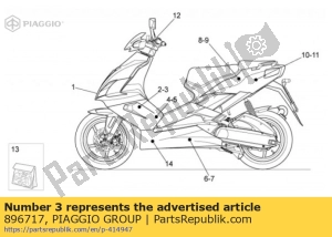 aprilia 896717 lh carenagem dianteira dec. corrida - Lado inferior