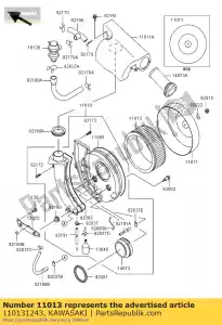 Kawasaki 110131243 element-luchtfilter - Onderkant