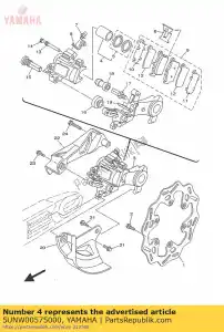 yamaha 5UNW00575000 conjunto de pistón, pinza - Lado inferior