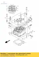 1110028H00, Suzuki, head assy,cylin suzuki rm z 450 2008 2009, New