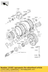 Qui puoi ordinare operazione frizione-piastra zx900-c1 da Kawasaki , con numero parte 131871083: