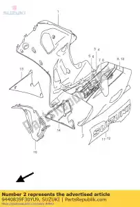 Suzuki 9440839F30YU9 cagoule, un - La partie au fond