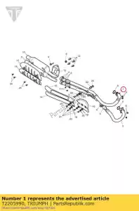 triumph T2205990 uitlaat systeem assy - Onderkant